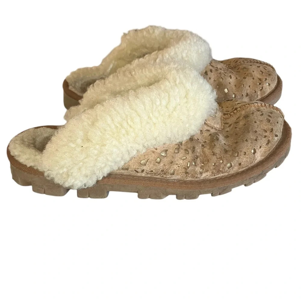 UGG‎ Coquette Clog Slippers Laser Cut Chestnut 8